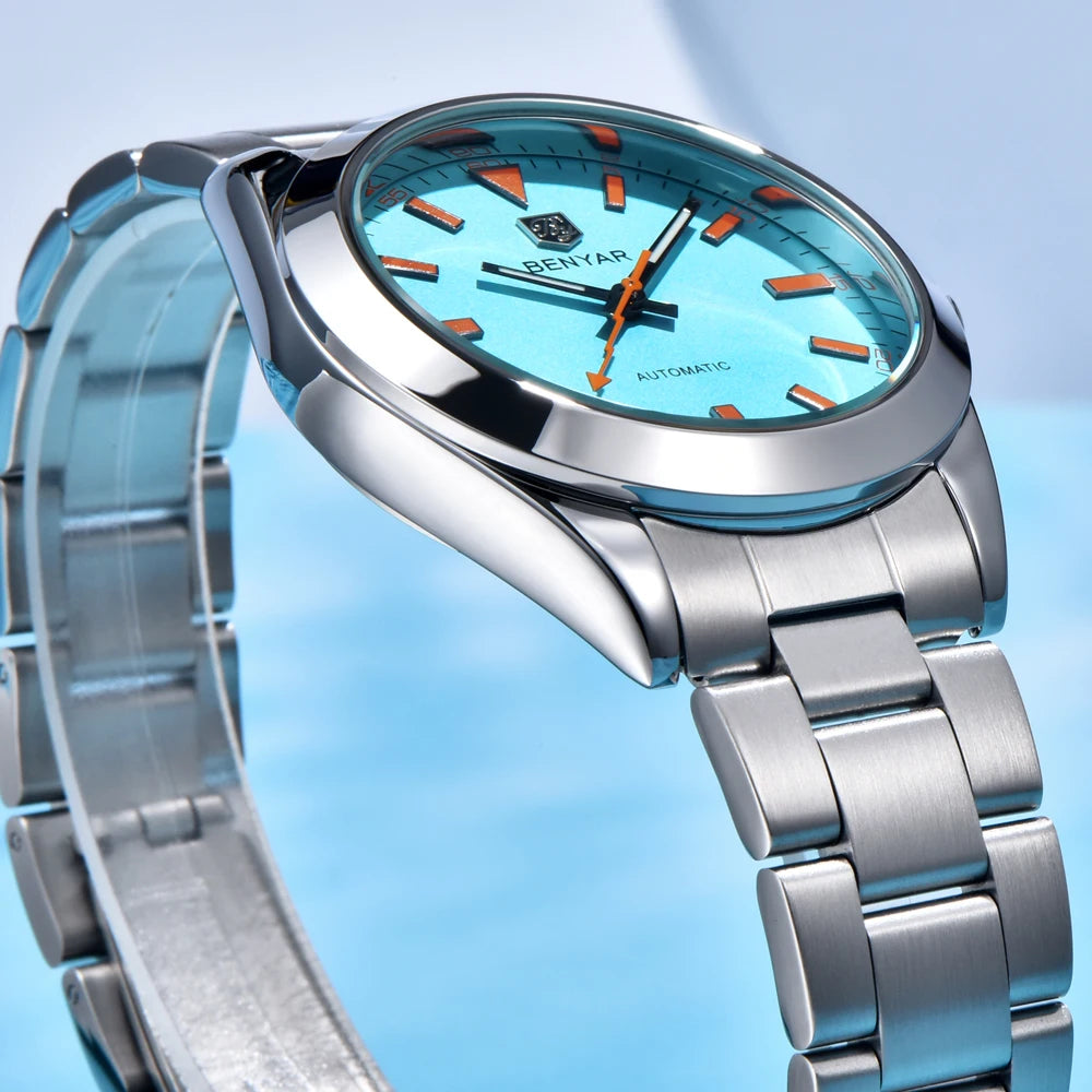 BENYAR 2026 New Mens Watches Top Brand Luxury Watch Men Automatic Mechanical Waterproof 50M Sport Wristwatch for Men BY5176 Gift