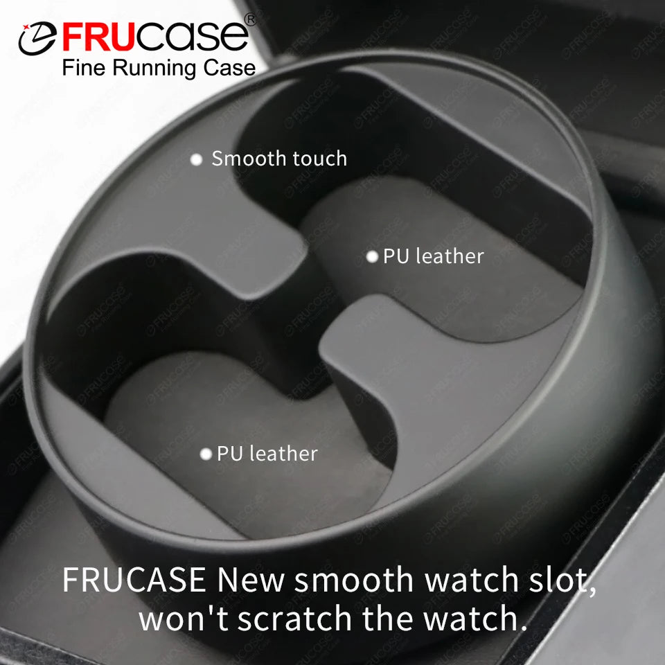 FRUCASE PU Watch Winder — 1 or 2 Watch Capacity, Dual Rotation Modes USB Power Connection