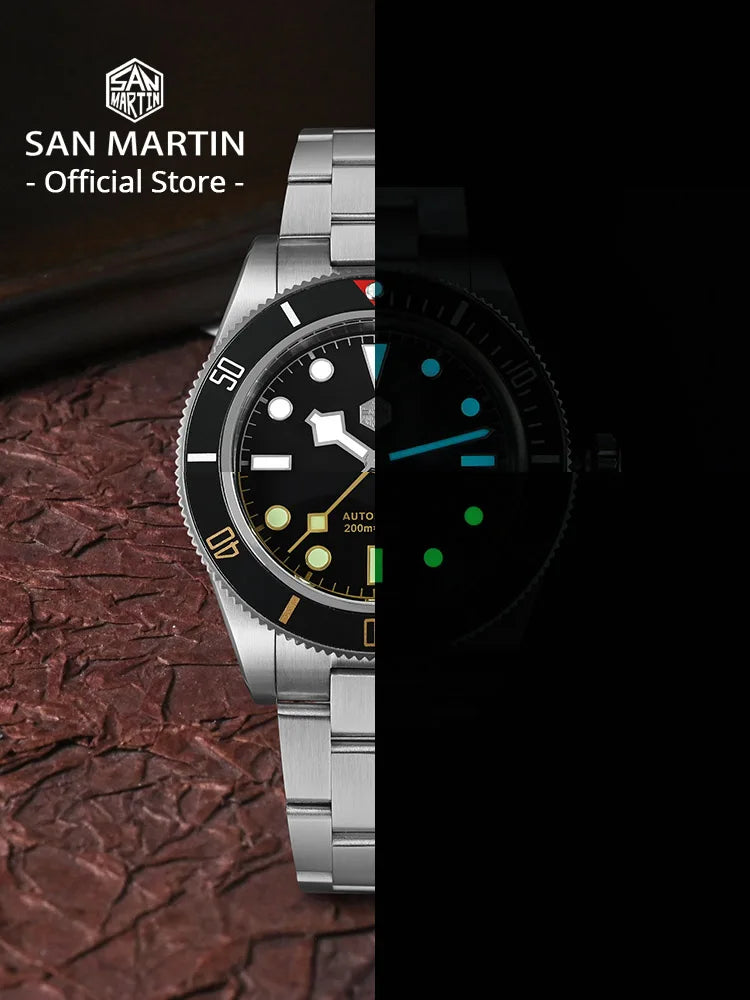 San Martin SN0008 — Premium BB58-Style Automatic Diver, Snowflake Hands, Genuine 200M Water Resistance