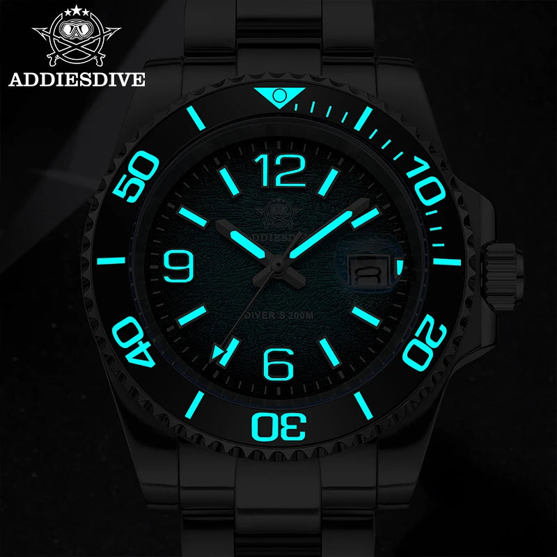 Ready for the Deep — ADDIESDIVE AD2513 41mm Dive Watch, BGW9 Super Luminous, 200M Water Resistant