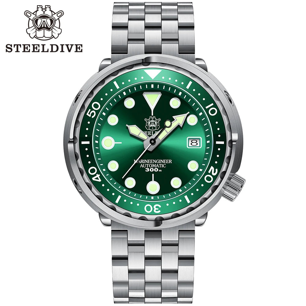SD1975 Black Dial Ceramic Bezel 30ATM 300M Waterproof Stainless Steel NH35 Tuna Mens Dive Watch