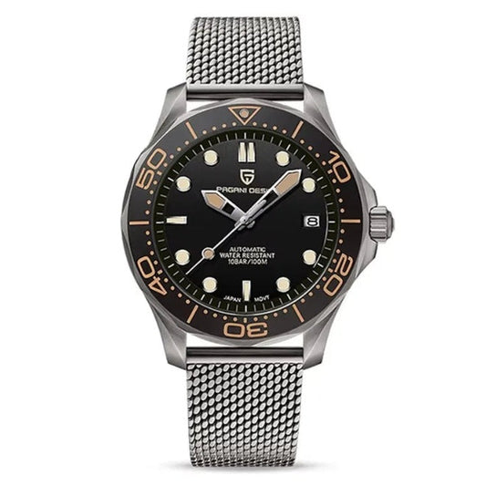 Pagani Design PD-1685 automatic dive watch, front-facing wave dial
