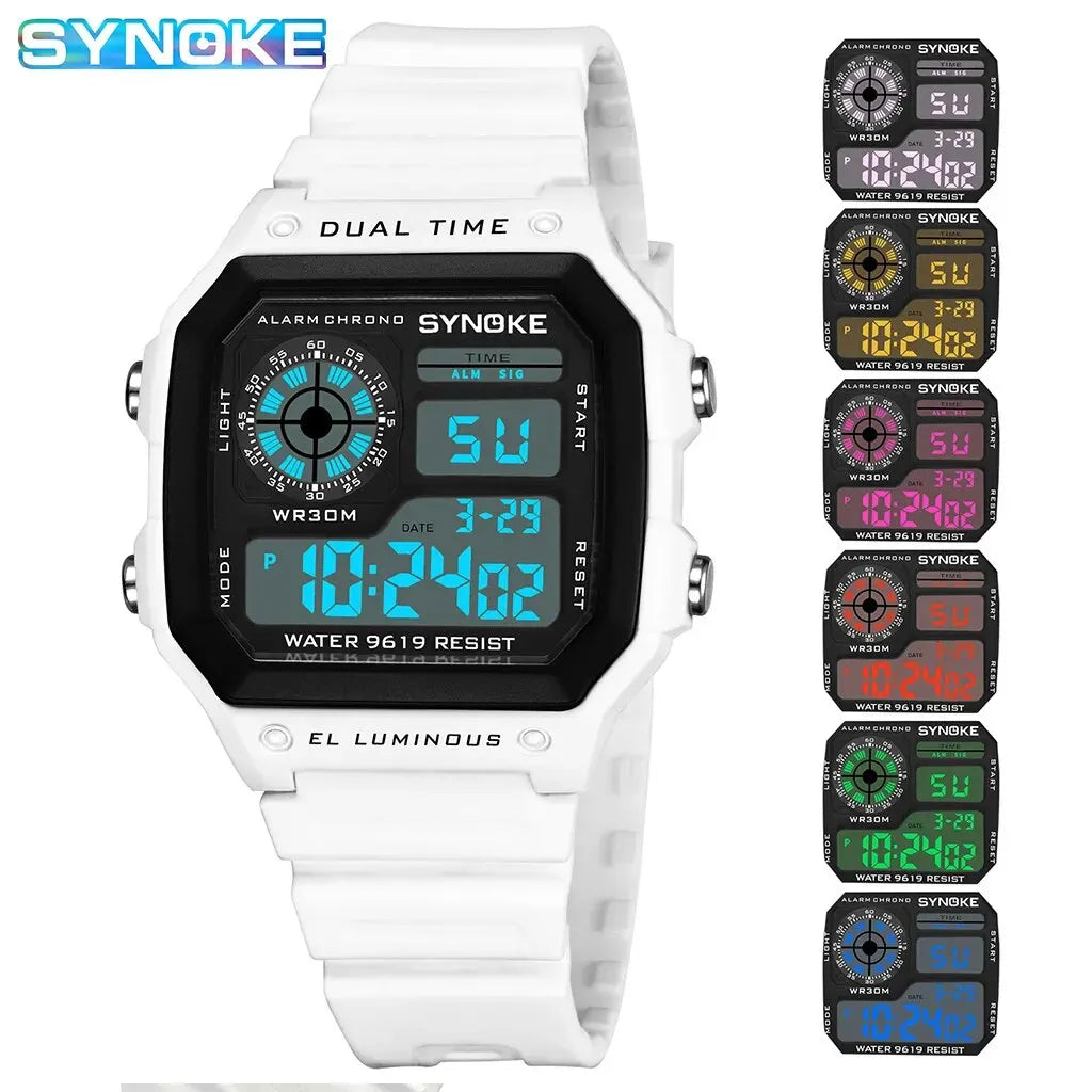 Digital Watches Men Sports Luminous Multifunction Waterproof Women Wristwatch Outdoor and Running Student Seven Lights