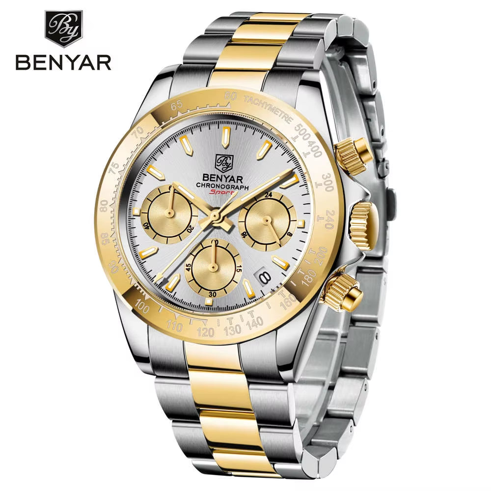Sports Men Quartz Wrist Watch 3Bar Waterproof Stainless Steel Watch for Men Luxury Fashion Chronograph Relojes Hombre