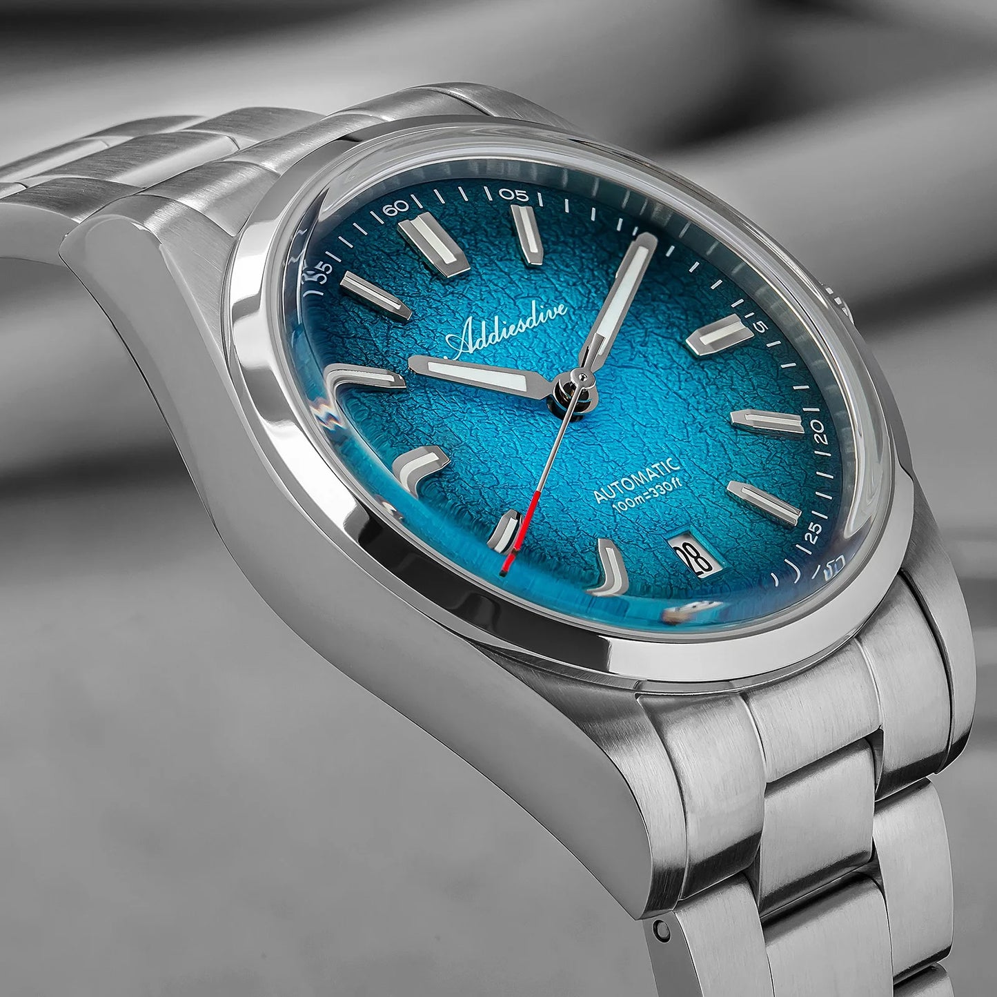 Gradient Diver Watches for Men K1 Mineral Glass Stainless Steel Waterproof Automatic Mechanical Watches AD2531 Luxury