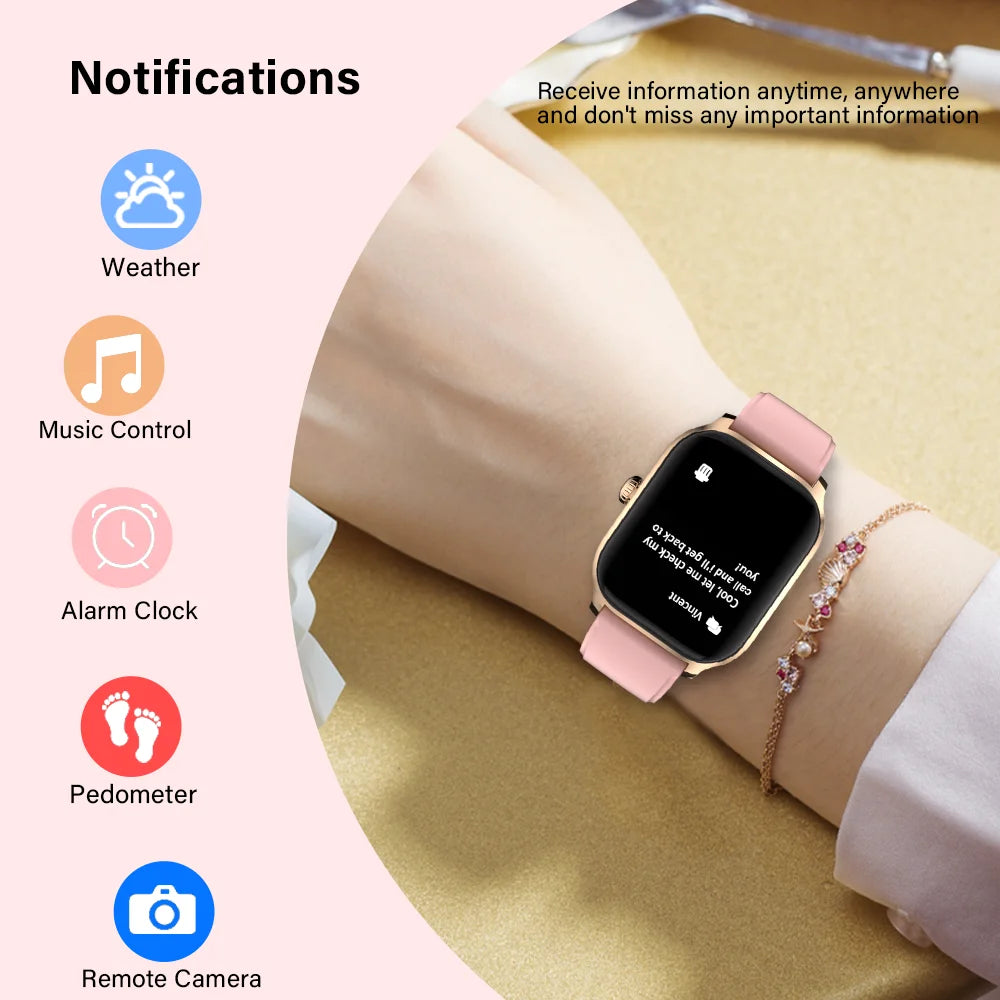 H9 Smart Watch Men Women Sports Fitness Tracker 2.01 Inch HD Screen Bluetooth Talking Smart Watch for Android IOS