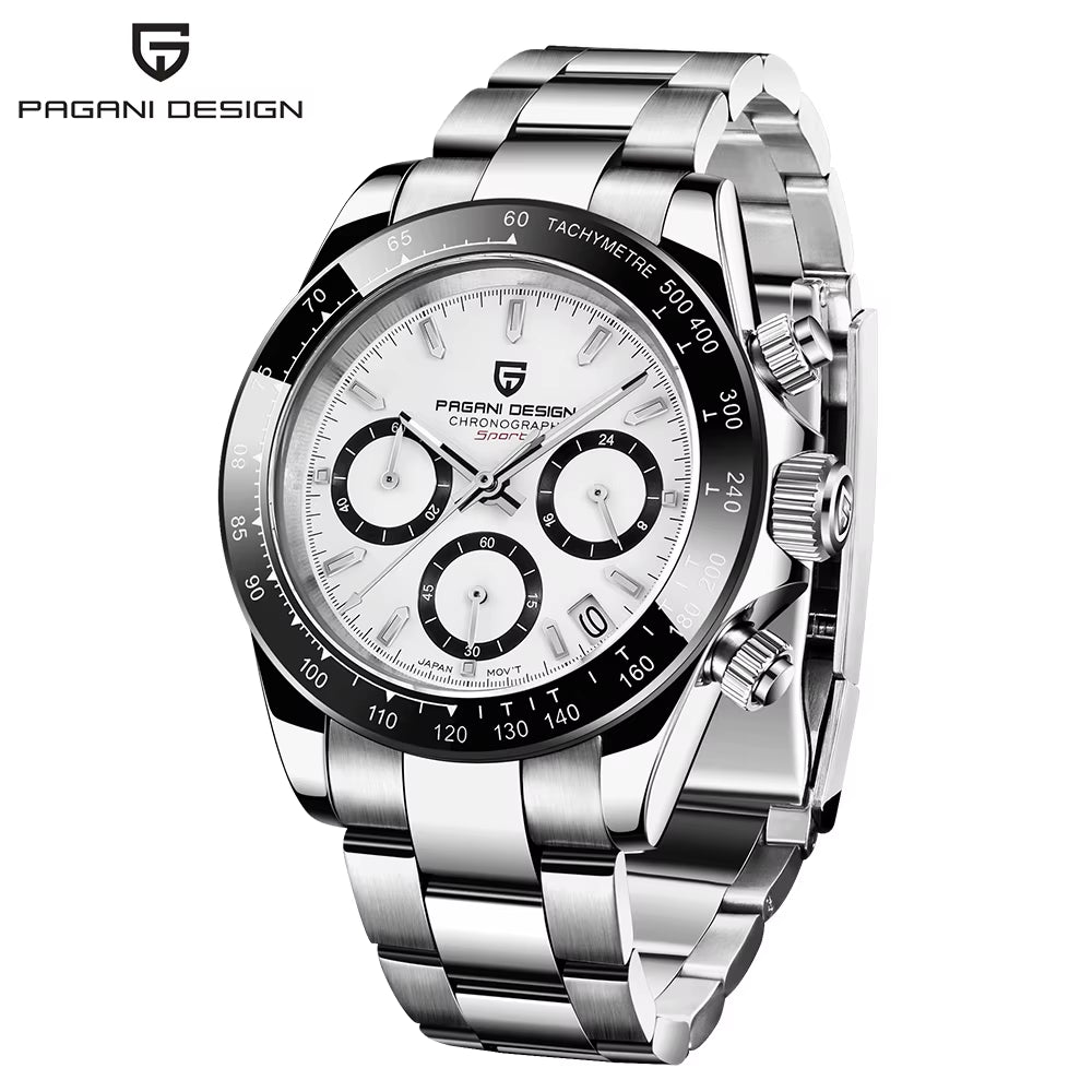 New Ceramic Bezel Men Quartz Wristwatches Luxurys Sapphire Glass Chronograph 100M Waterproof Stainless Watches Men