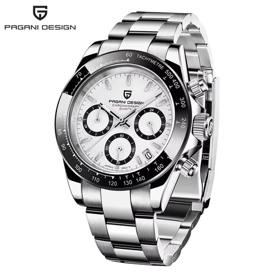 New Ceramic Bezel Men Quartz Wristwatches Luxurys Sapphire Glass Chronograph 100M Waterproof Stainless Watches Men