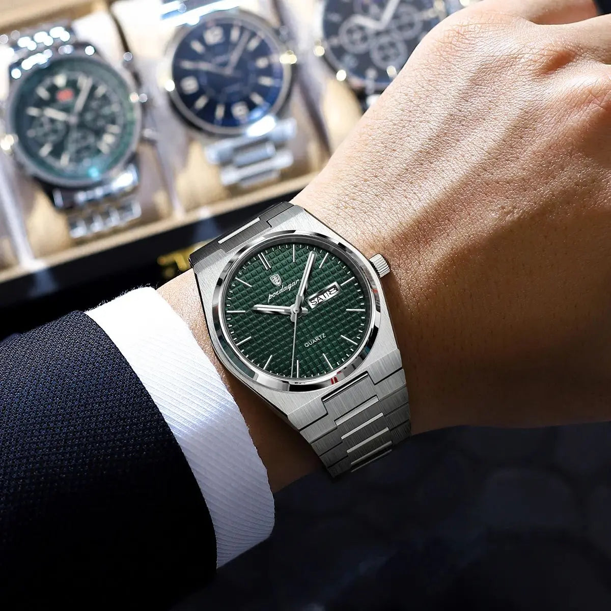 Luxury Original Man Watch Waterproof Stainless Steel Luminous Men'S Wristwatch Date Week Quartz Fashion Watches for Men