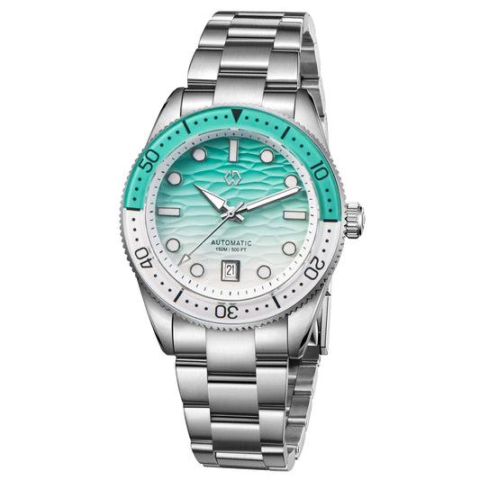 Wishdoit 9012G — Automatic Diver Watch, Ripple Dial, 40mm Case, Miyota Movement, Sapphire