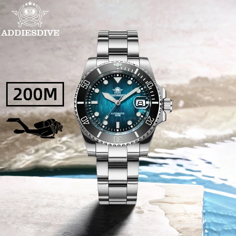 Luxury Fashion Diver Automatic Mechanical Watch Sunburst Dial 200M Waterproof Men'S Watches Relogio Masculino AD2536