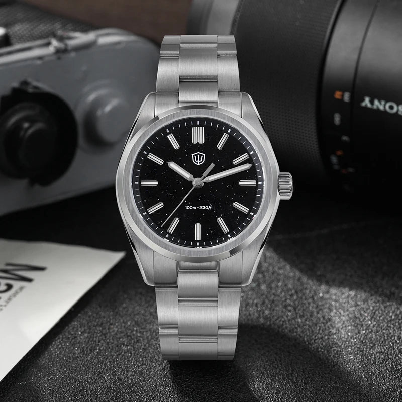 WD0003B Original Design Aventurine Dial Men Watch VH31 Sweep Seconds Quartz Movement 36Mm Watches Luminous Waterproof