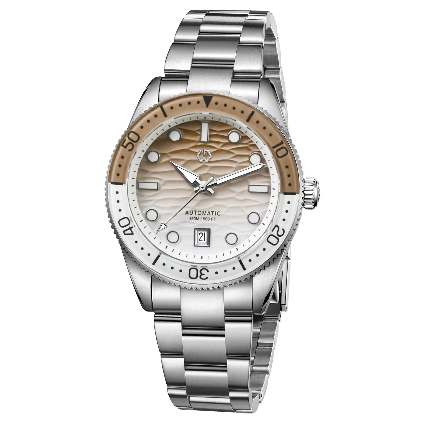 Wishdoit 9012G — Automatic Diver Watch, Ripple Dial, 40mm Case, Miyota Movement, Sapphire