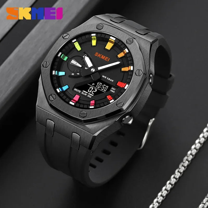 Men'S Watch 2243 Student Electronic Watch Multi Functional Sports Waterproof Night Glow Electronic Watch