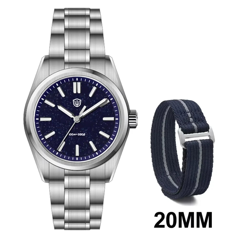 WD0003B Original Design Aventurine Dial Men Watch VH31 Sweep Seconds Quartz Movement 36Mm Watches Luminous Waterproof