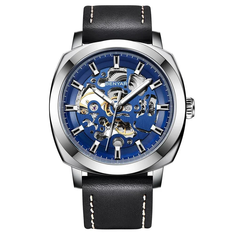 Watch for Men Luxury Skeleton Tourbillon Automatic Mechanical Mens Watch 30M Waterproof Leather Strap Sports Reloj Hombre