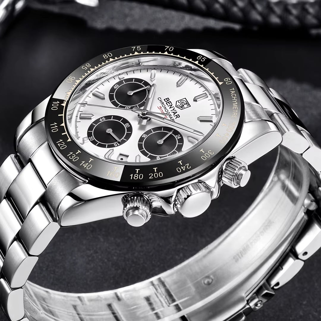 Sports Men Quartz Wrist Watch 3Bar Waterproof Stainless Steel Watch for Men Luxury Fashion Chronograph Relojes Hombre