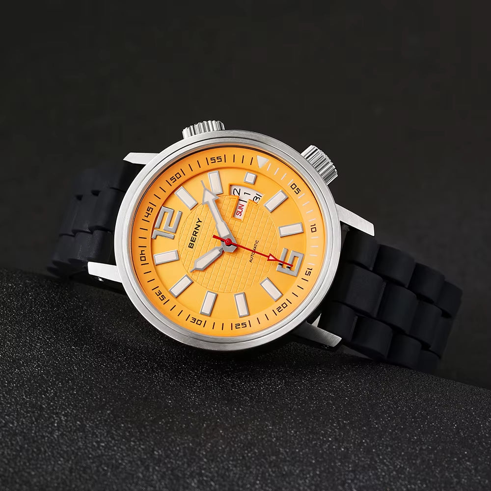 20ATM Diver Automatic Mechanical Watch for Men Super Luminous Waterproof Swimming Dive Wristwatch Sapphire Self Winding