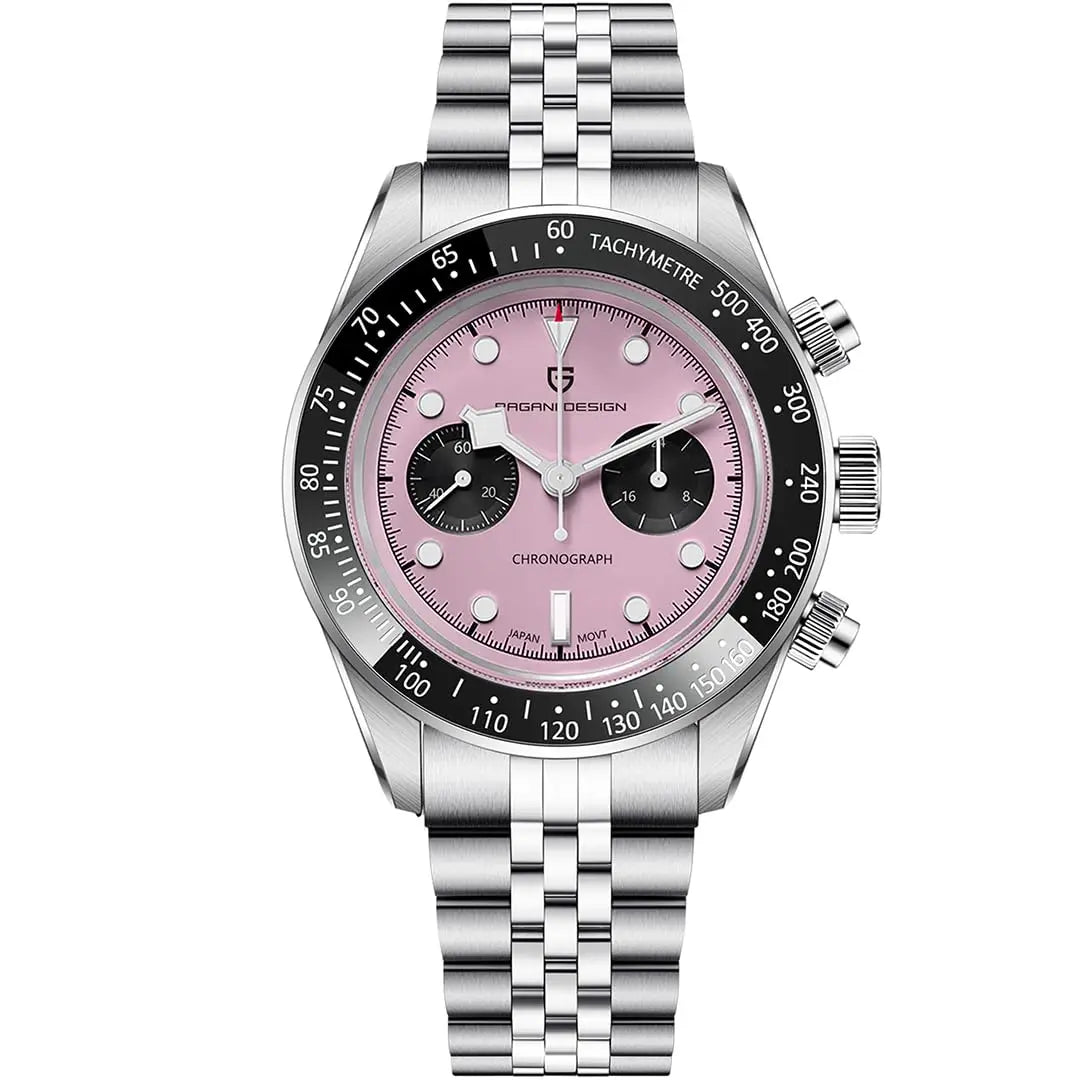 2025 New  Panda Men'S Watches Luxury Quartz Wristwatches Chronograph Man Watch AR Sapphire Mirror VK64 Clock Gifts