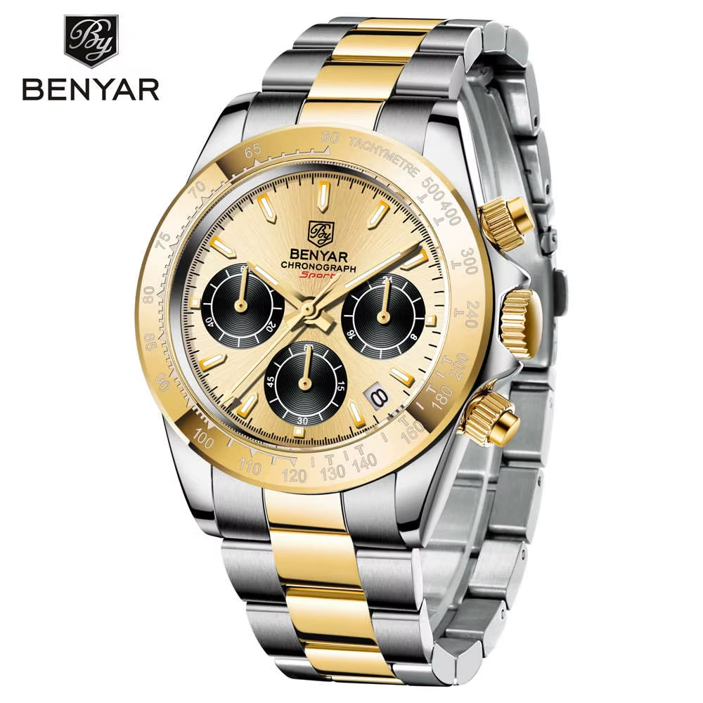 Sports Men Quartz Wrist Watch 3Bar Waterproof Stainless Steel Watch for Men Luxury Fashion Chronograph Relojes Hombre