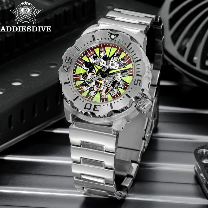 Luxury Men'S Skeleton Automatic Watch Sapphire Glass BGW9 Luminous Diver'S Watch 200M Men Analog Mechanical Watches