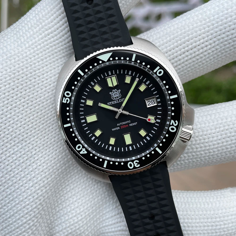SD1970  Brand 44MM AR Coating Sapphire Glass 200M Waterproof Turtle Men NH35 Automatic Dive Watch with Ceramic Bezel