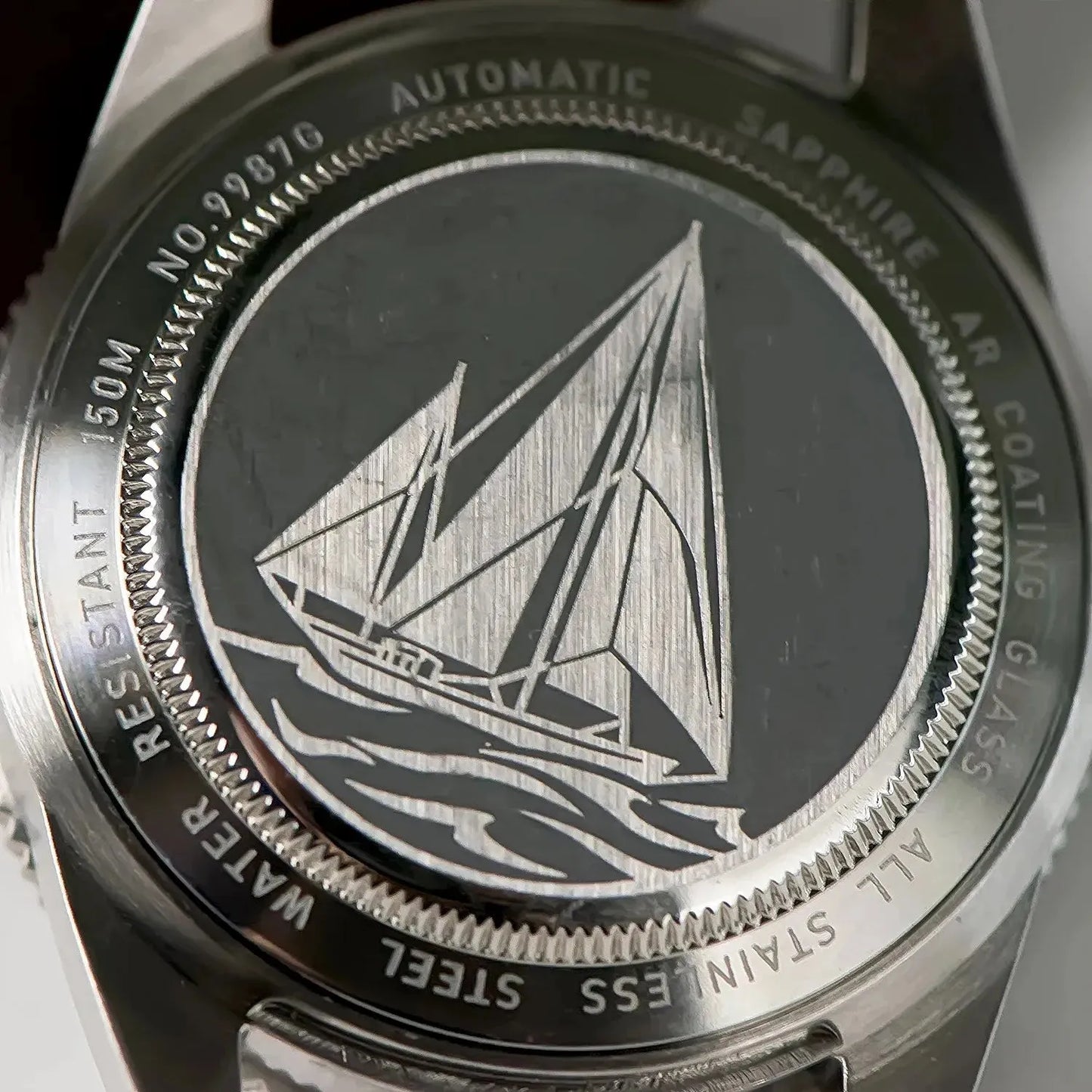 Wishdoit 9012G — Automatic Diver Watch, Ripple Dial, 40mm Case, Miyota Movement, Sapphire