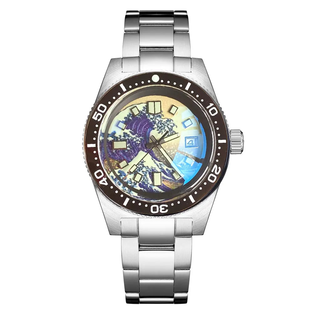 41Mm 62MAS Black Gray Dial NH35A Automatic 300M Diving Men'S Watch Ceramic Bezel Green Lume Bow Sapphire Glass