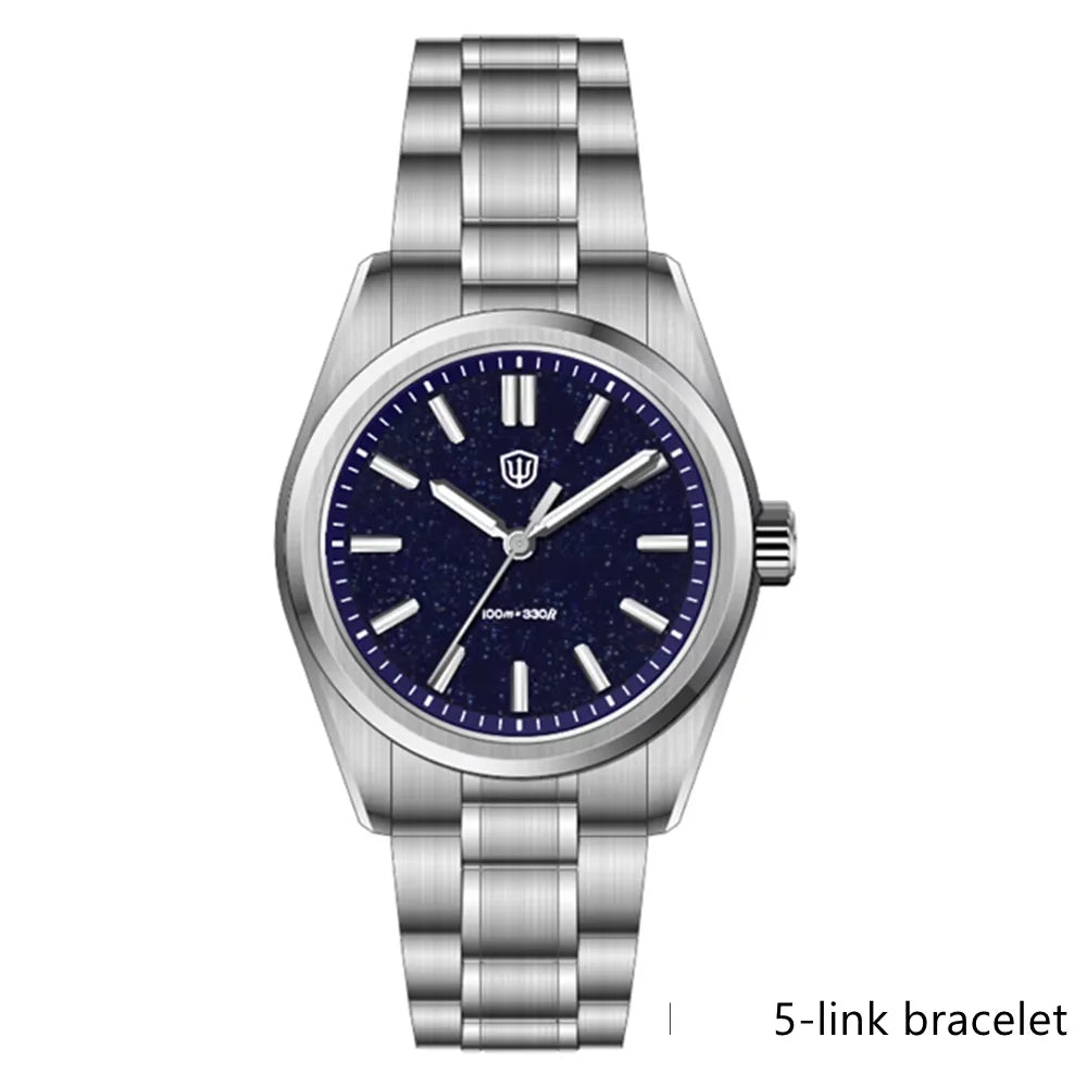 WD0003B Original Design Aventurine Dial Men Watch VH31 Sweep Seconds Quartz Movement 36Mm Watches Luminous Waterproof