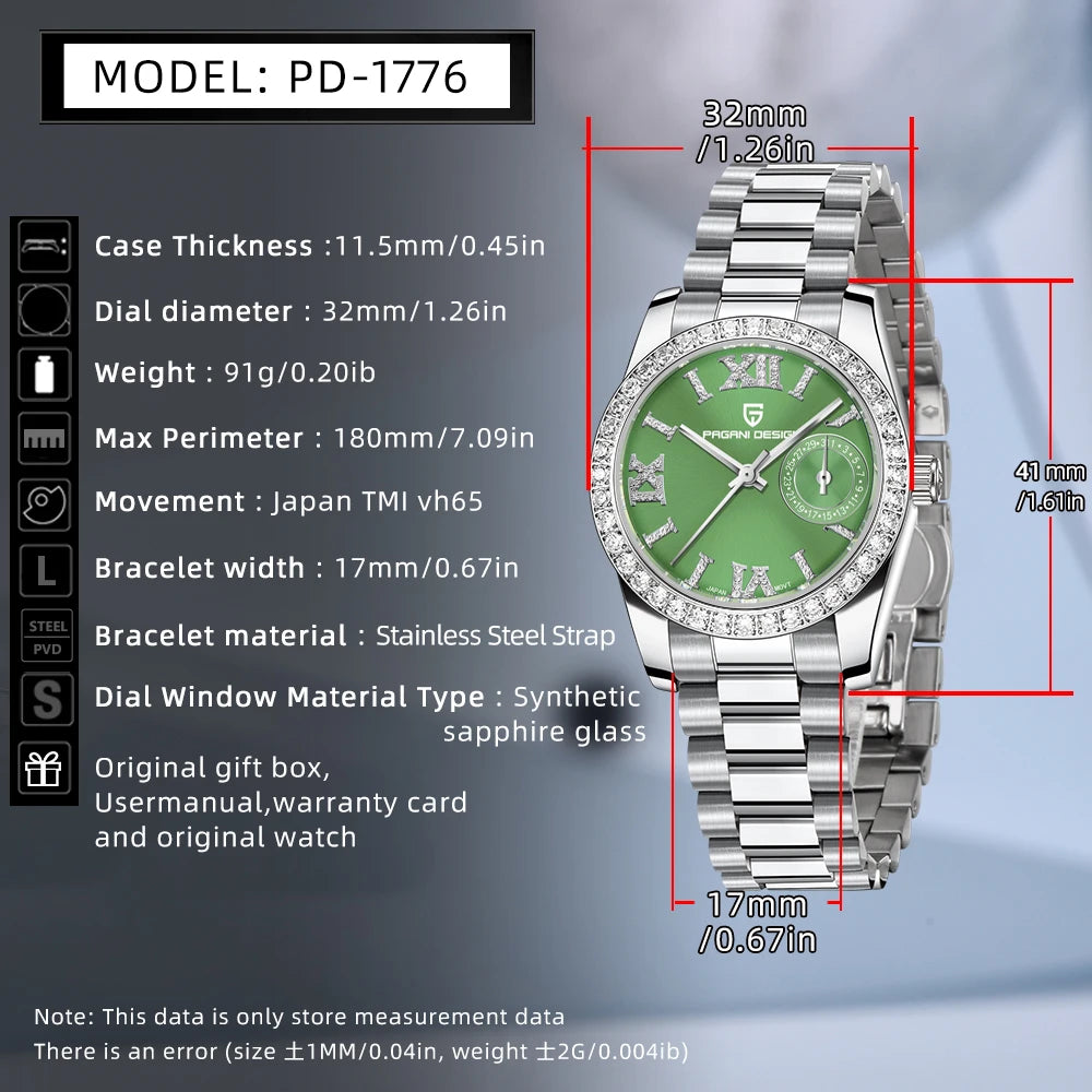 2025 New  Women'S Watches Luxury Quartz Watch for Woman Elegant Fashion Wristwatch Ladies Gift AR Sapphire Mirror