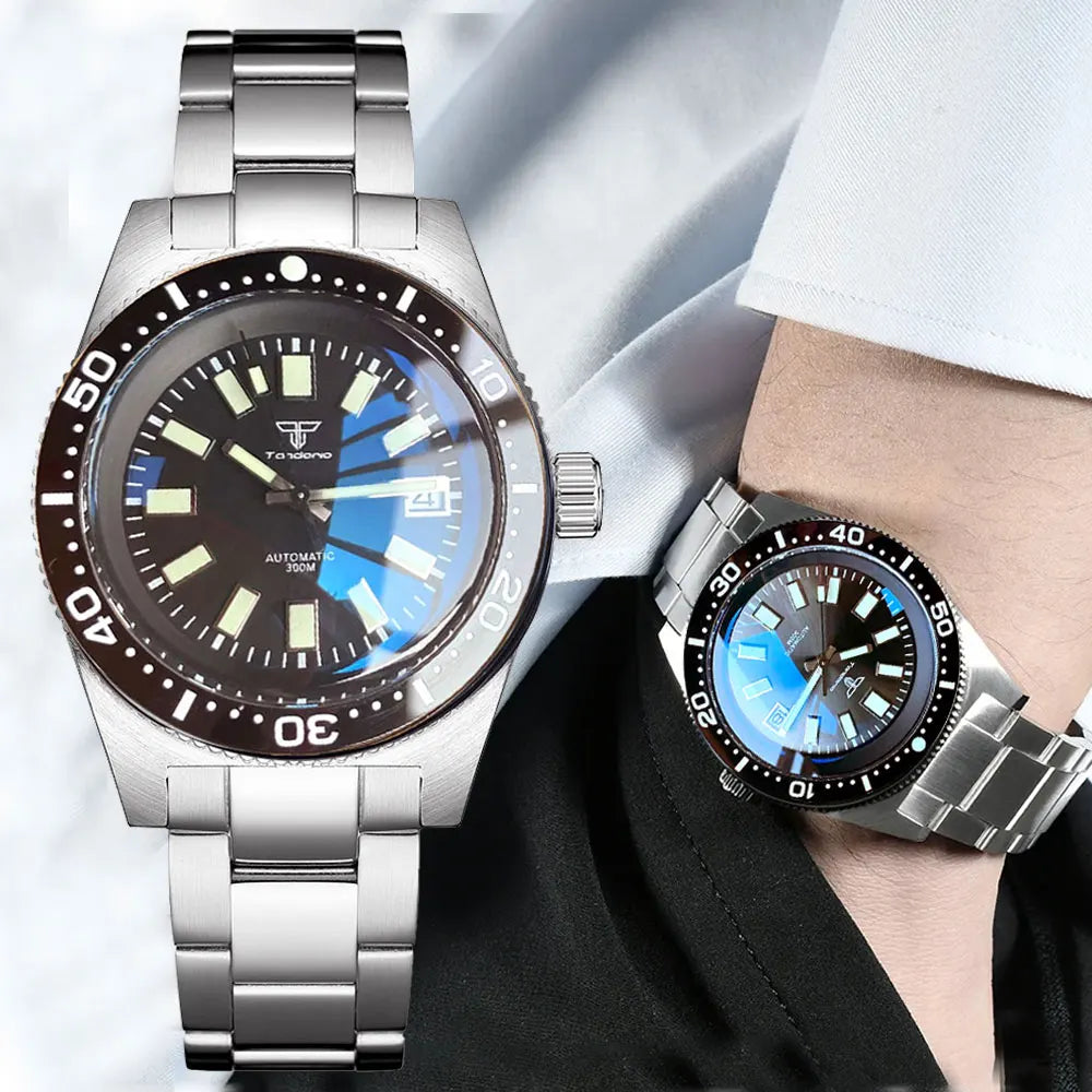 41Mm 62MAS Black Gray Dial NH35A Automatic 300M Diving Men'S Watch Ceramic Bezel Green Lume Bow Sapphire Glass