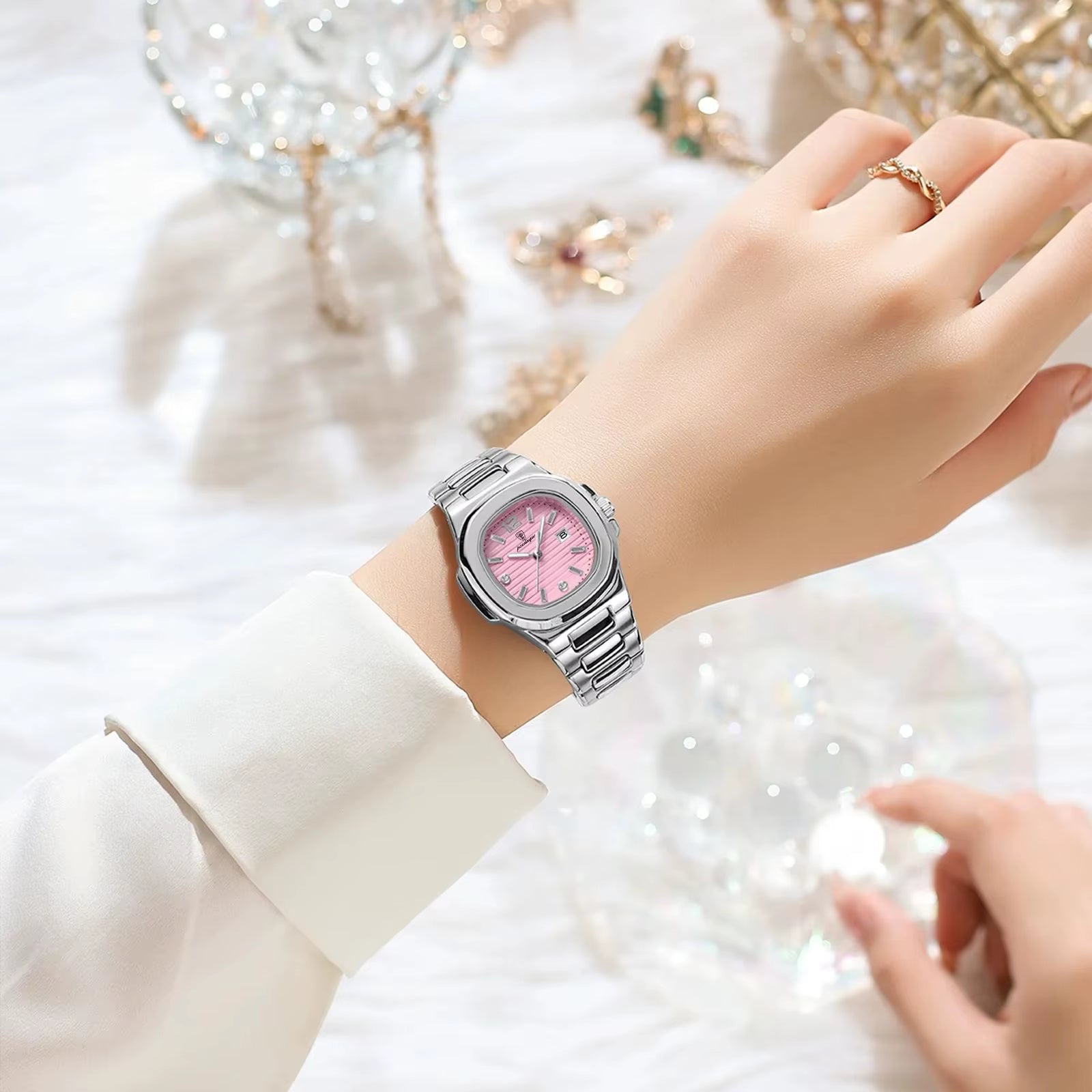 Square Fashion Woman Wristwatch Luminous Waterproof Date Ladies Watch Luxury High Quality Quartz Women'S Watches Reloj