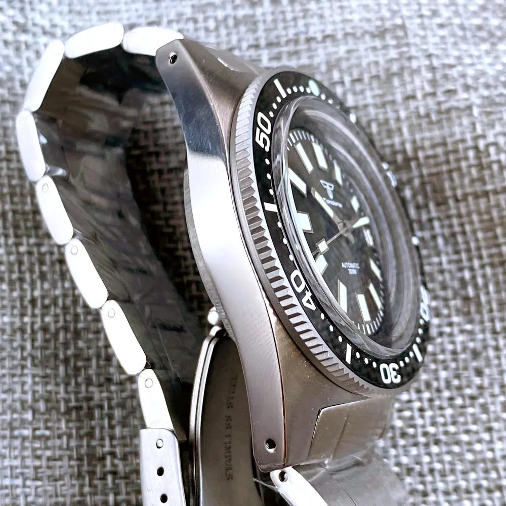 41Mm 62MAS Black Gray Dial NH35A Automatic 300M Diving Men'S Watch Ceramic Bezel Green Lume Bow Sapphire Glass