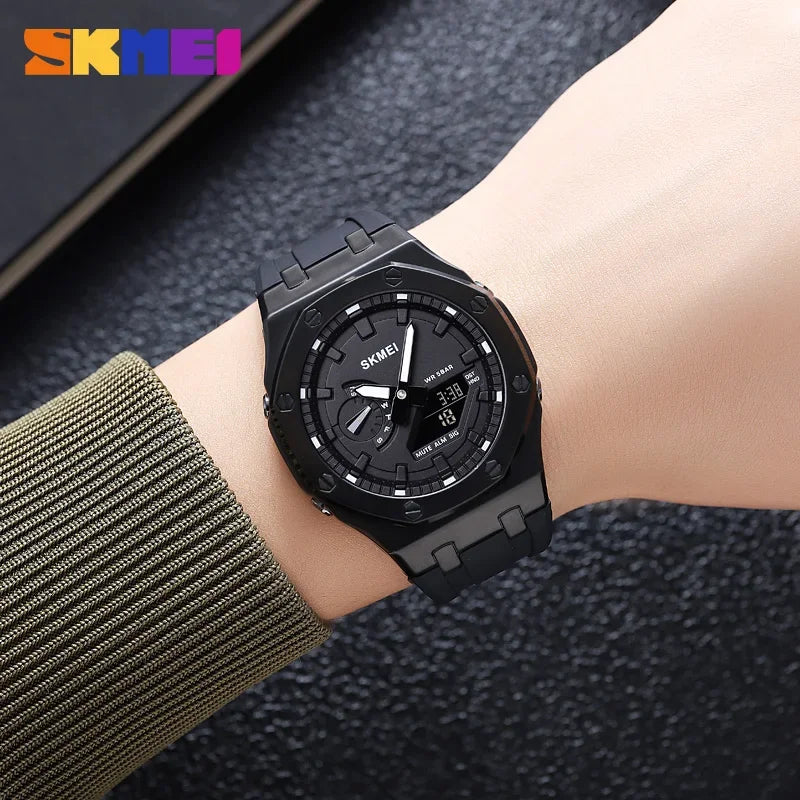 Men'S Watch 2243 Student Electronic Watch Multi Functional Sports Waterproof Night Glow Electronic Watch