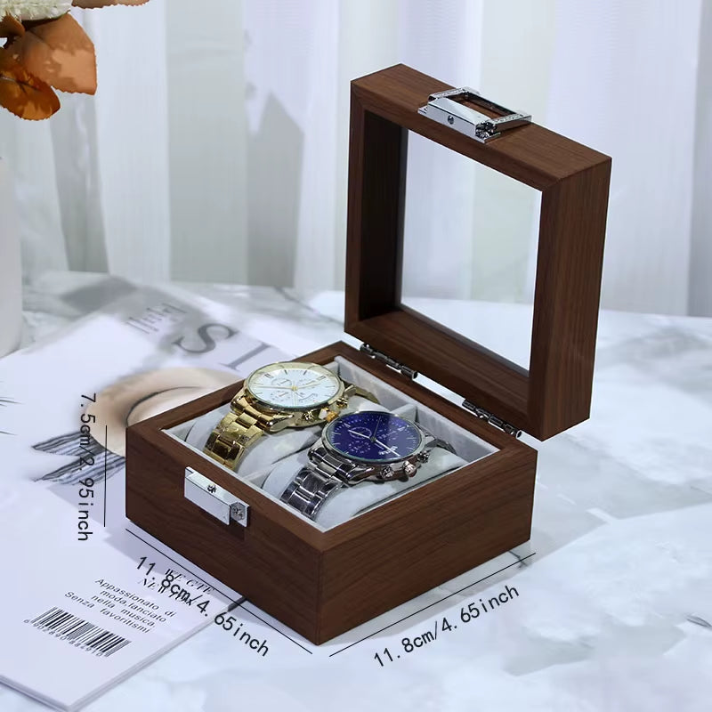 DELESYS New Walnut Wood Creative Watch Box Chinese Style Retro Wood Watch Display Box Large Capacity Beautiful Watch Box