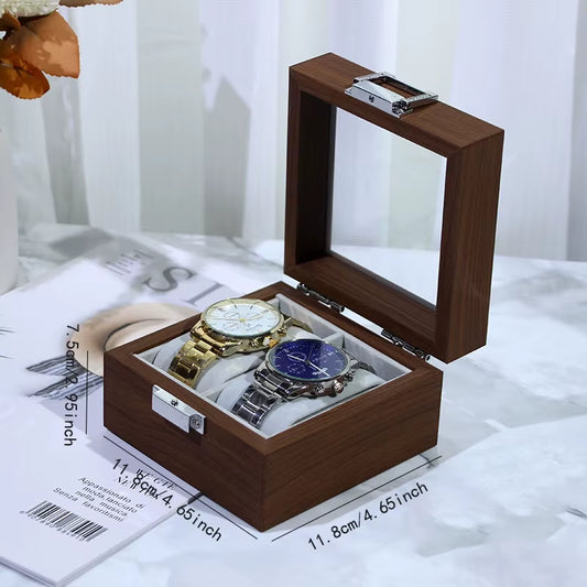 DELESYS New Walnut Wood Creative Watch Box Chinese Style Retro Wood Watch Display Box Large Capacity Beautiful Watch Box