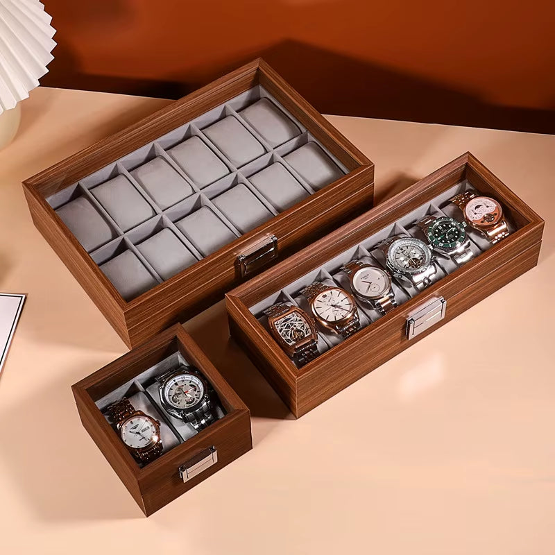 DELESYS New Walnut Wood Creative Watch Box Chinese Style Retro Wood Watch Display Box Large Capacity Beautiful Watch Box