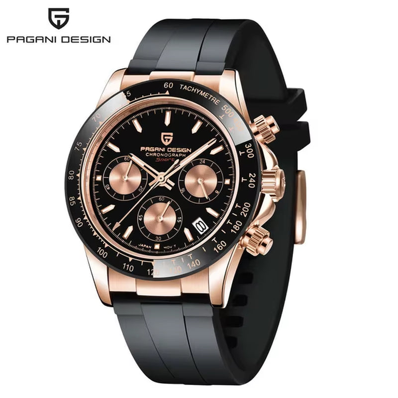 New Ceramic Bezel Men Quartz Wristwatches Luxurys Sapphire Glass Chronograph 100M Waterproof Stainless Watches Men