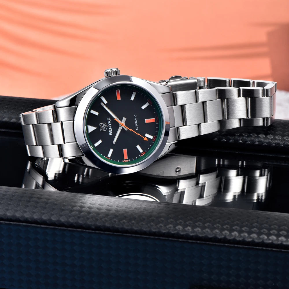 BENYAR 2026 New Mens Watches Top Brand Luxury Watch Men Automatic Mechanical Waterproof 50M Sport Wristwatch for Men BY5176 Gift