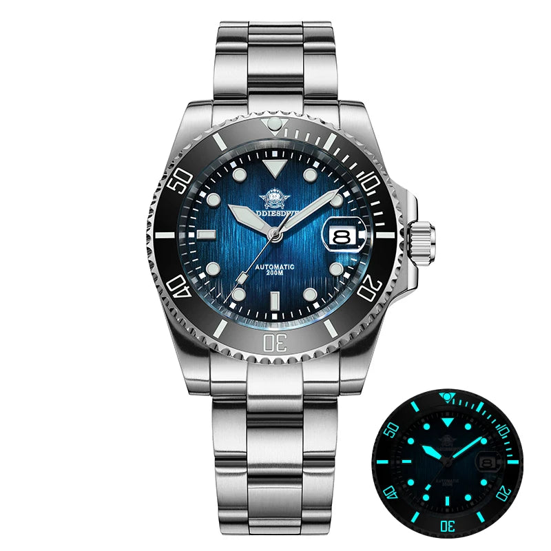 Luxury Fashion Diver Automatic Mechanical Watch Sunburst Dial 200M Waterproof Men'S Watches Relogio Masculino AD2536