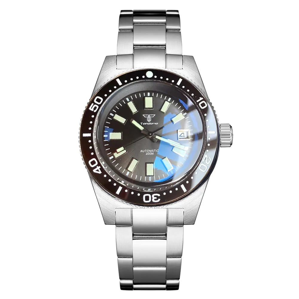 41Mm 62MAS Black Gray Dial NH35A Automatic 300M Diving Men'S Watch Ceramic Bezel Green Lume Bow Sapphire Glass