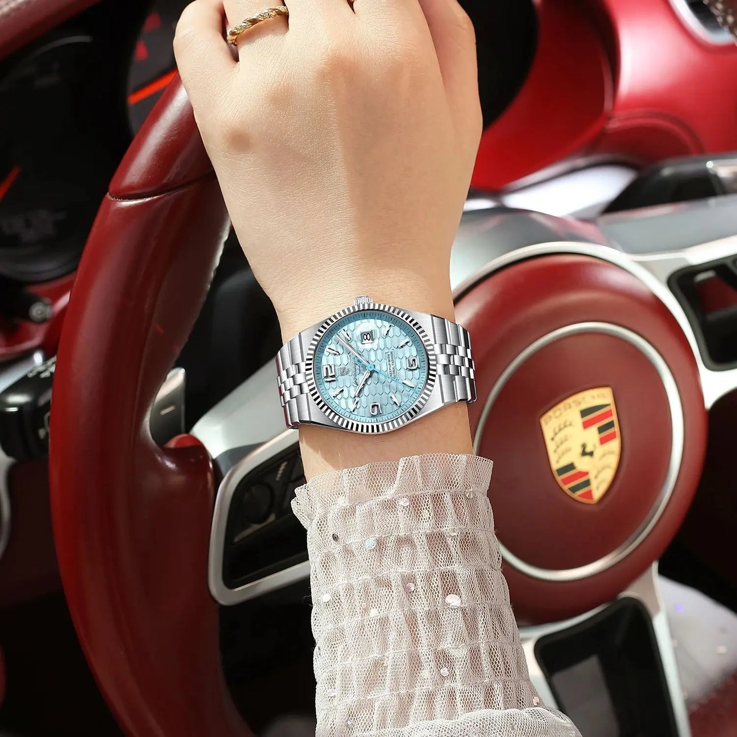 Casual Women'S Watches Luxury Stainless Steel Date Watch for Woman Luminous Waterproof Quartz Fashion Ladies Wristwatch