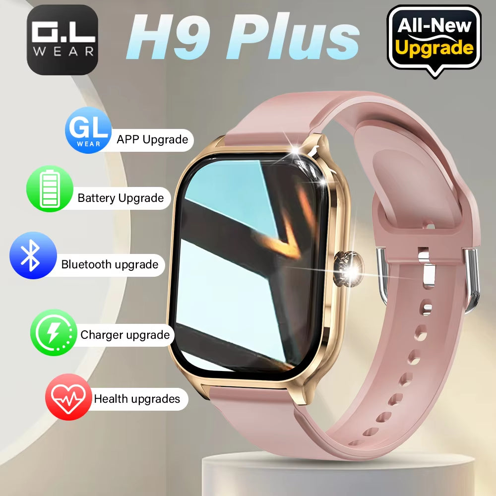 H9 Smart Watch Men Women Sports Fitness Tracker 2.01 Inch HD Screen Bluetooth Talking Smart Watch for Android IOS