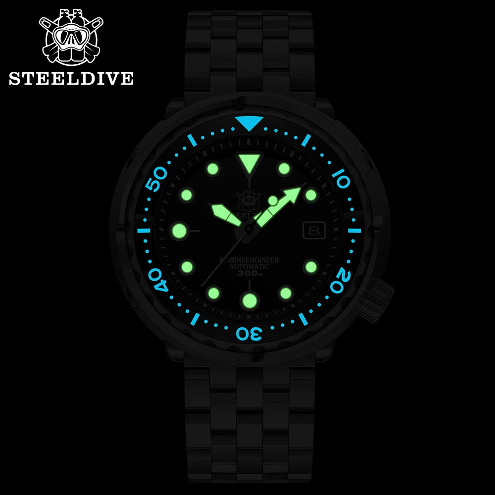 SD1975 Black Dial Ceramic Bezel 30ATM 300M Waterproof Stainless Steel NH35 Tuna Mens Dive Watch