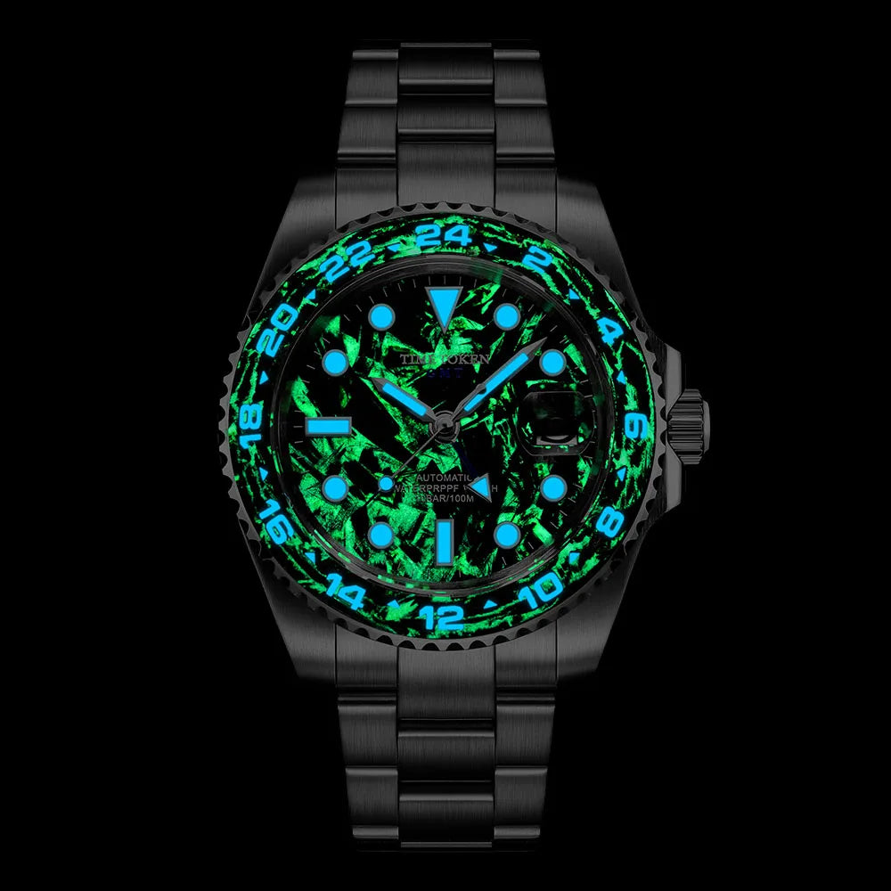 2025 Luxury Divers Watch | 40Mm Carbon Fiber Automatic Mens Watch – 100M Water Resistant