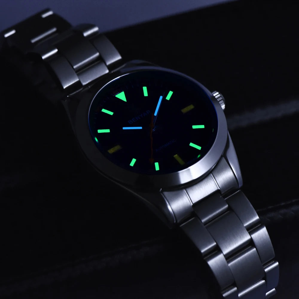 BENYAR 2026 New Mens Watches Top Brand Luxury Watch Men Automatic Mechanical Waterproof 50M Sport Wristwatch for Men BY5176 Gift