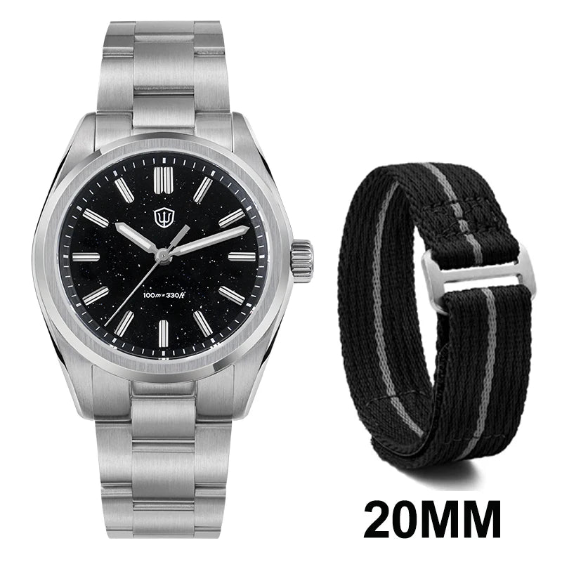 WD0003B Original Design Aventurine Dial Men Watch VH31 Sweep Seconds Quartz Movement 36Mm Watches Luminous Waterproof