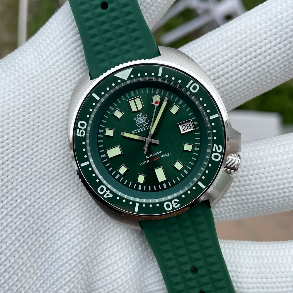 SD1970  Brand 44MM AR Coating Sapphire Glass 200M Waterproof Turtle Men NH35 Automatic Dive Watch with Ceramic Bezel