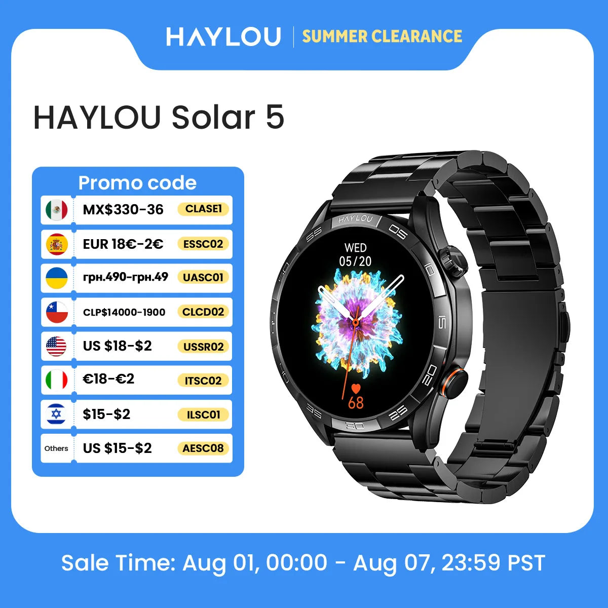 Men's AMOLED Smart Watch — Voice Calling, IP68 Waterproof, 15-Day Battery [Multiple Strap & Colour Options]
