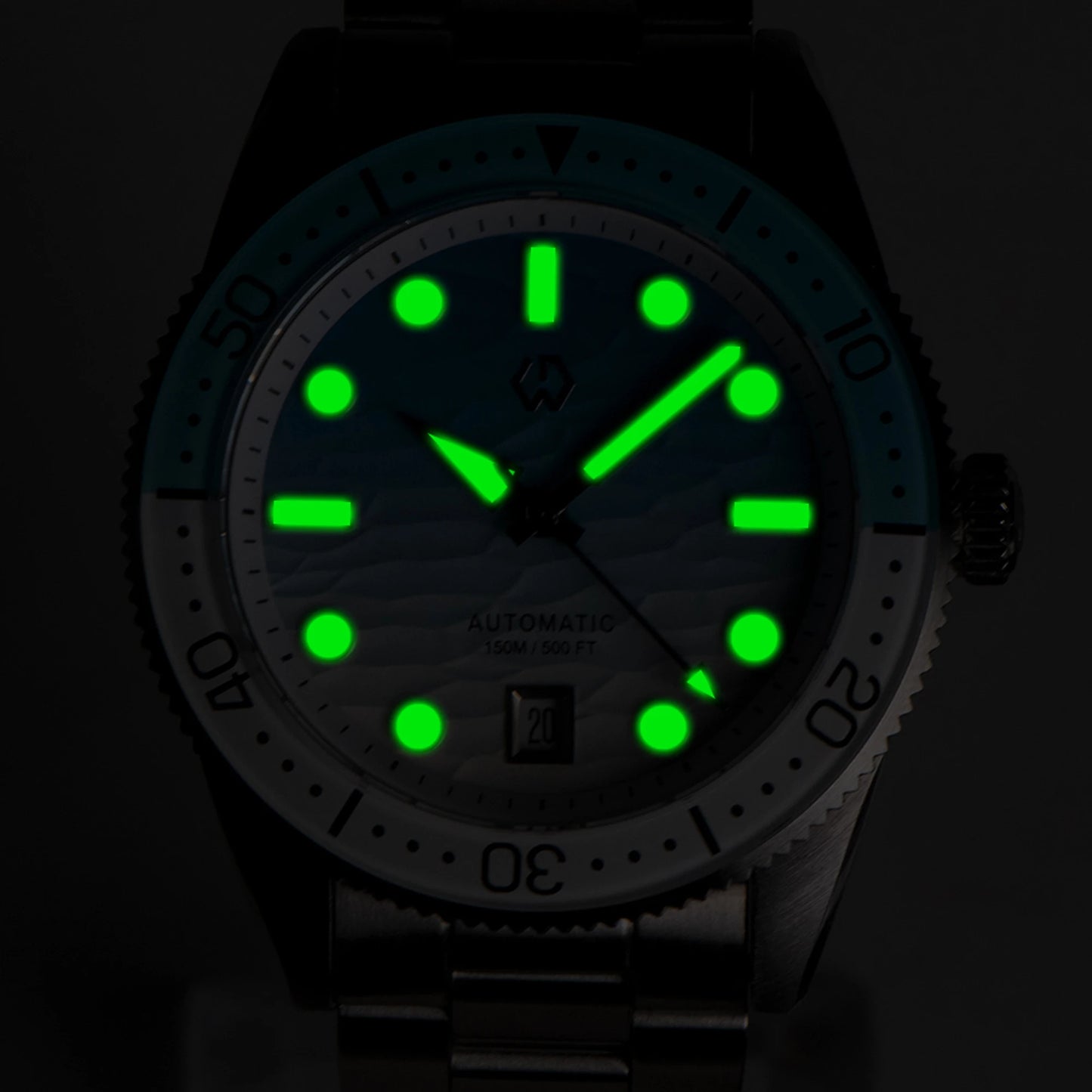 Striking Wishdoit 9012G — Automatic Diver Watch, Ripple Dial, Sapphire Crystal, 40mm Miyota